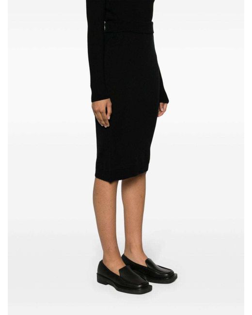 Vivienne Westwood Black Logo Embroidered Midi Skirt