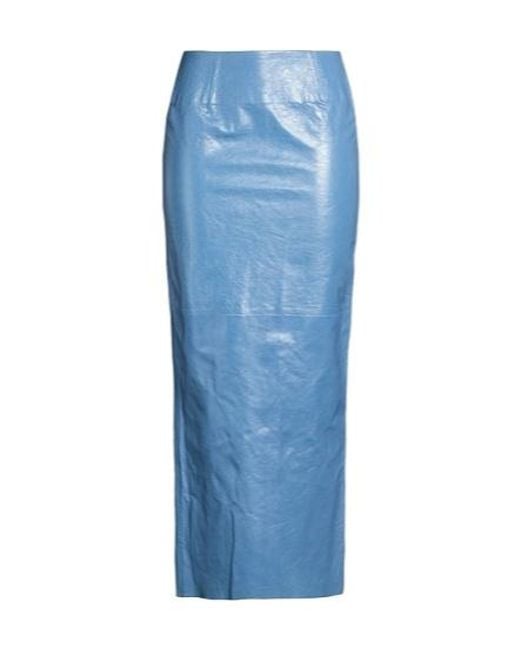 Marni Blue Simple Leather Skirt