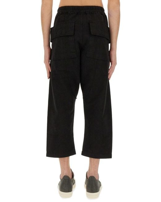 Rick Owens Black Creatch Drop-Crotch Trousers for men