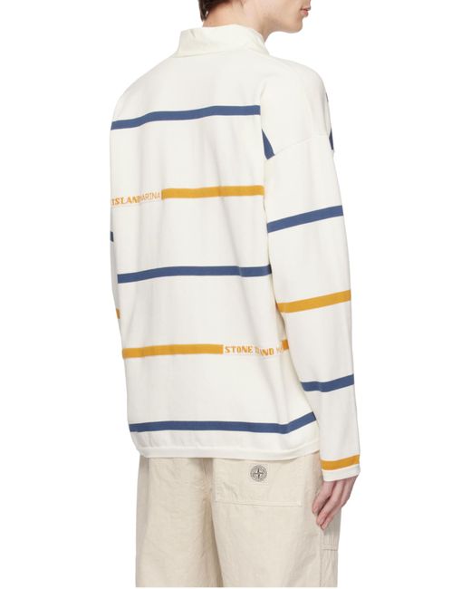 Stone Island Natural Striped Cotton Shirt for men