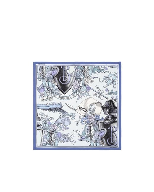 Burberry Blue Etched Knight Scarf