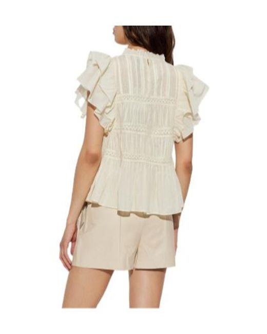 AllSaints White Harriet Ruffled Lace Top