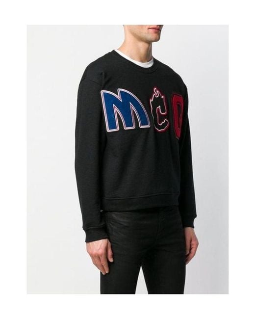 McQ Alexander McQueen Black Logo Letter Printed Sweatshirt