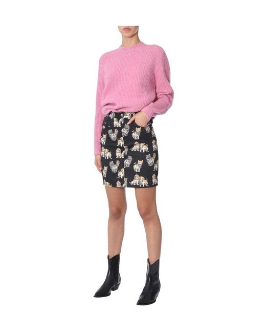 MSGM Pink Embellished Diamond Effect Sweater