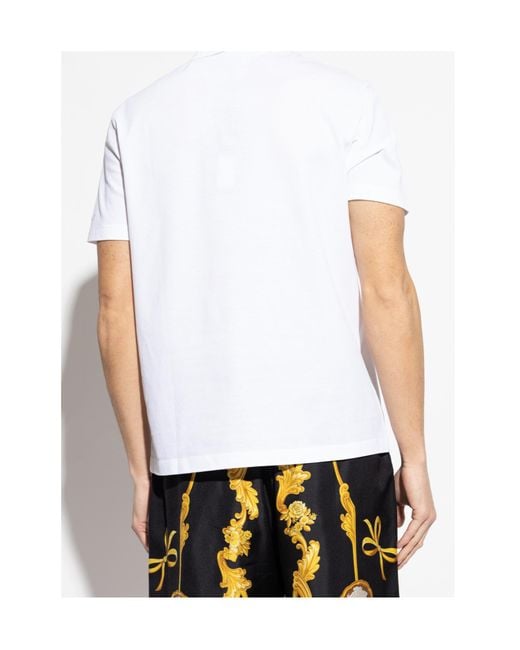 Versace White 1/4 Zipped Short-Sleeved Polo Shirt for men