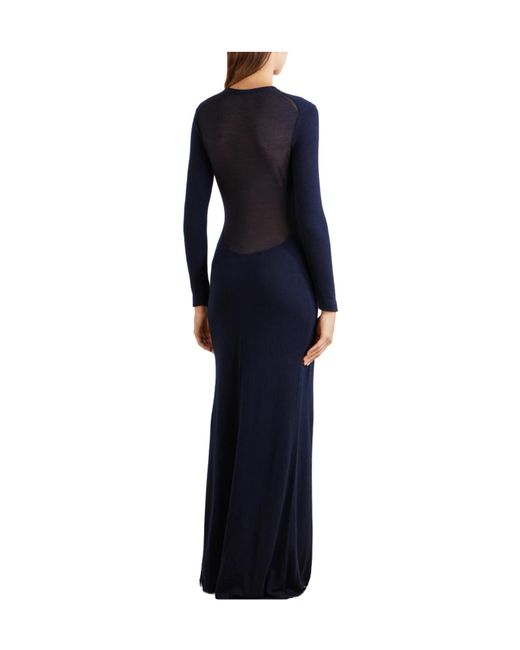 Tom Ford Blue Cashmere And Cotton-Blend Knitted Maxi Dress