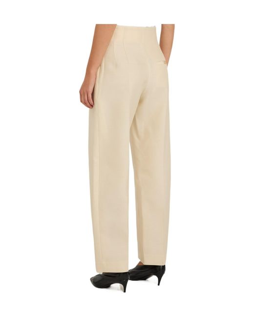 Khaite Natural Wool Pleated Pants