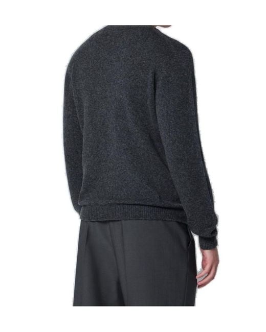 Roberto Collina Blue Crew-Neck Knitted Sweater for men