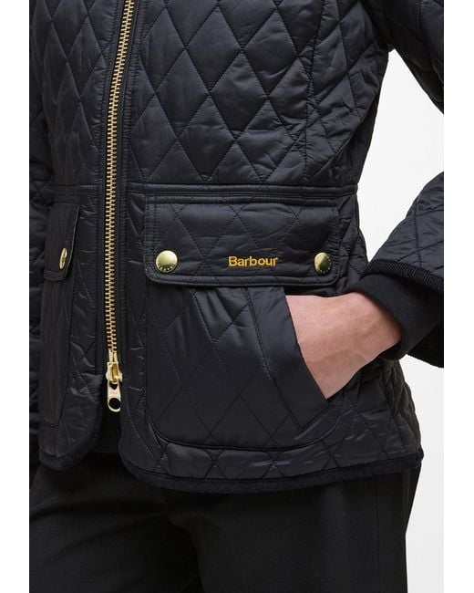 Barbour Black Logo Embroidered Quilted Jacket