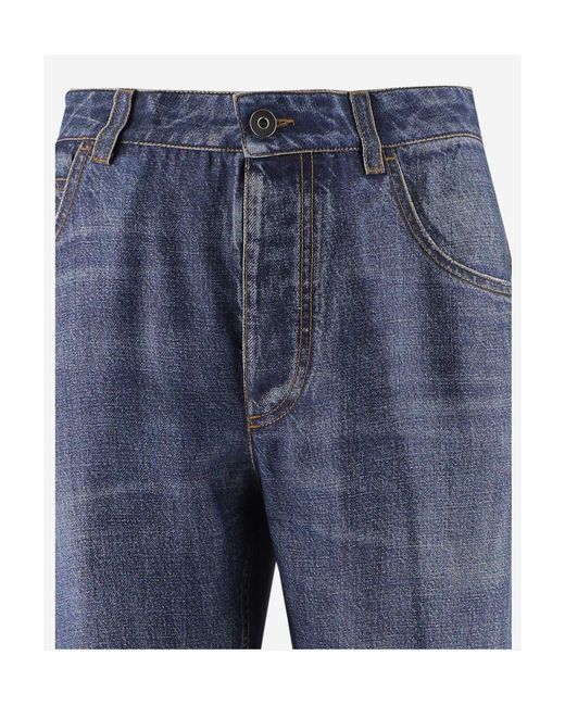 Bottega Veneta Blue Straight Leg Trousers