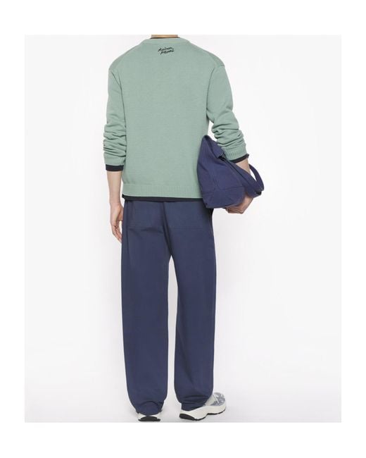 Maison Kitsuné Green Dressed Fox Intarsia Jumper for men