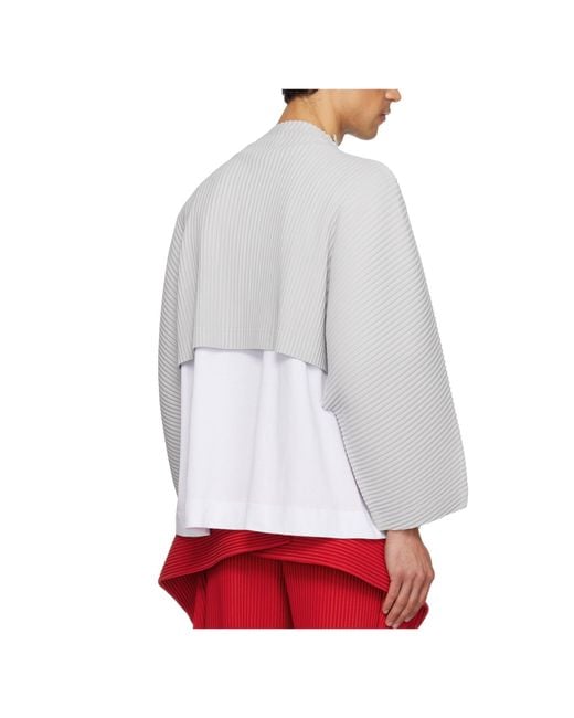 Homme Plissé Issey Miyake White Pleated Top for men