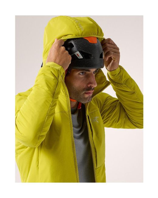 Arc'teryx Yellow Proton Hooded Casual Jacket for men
