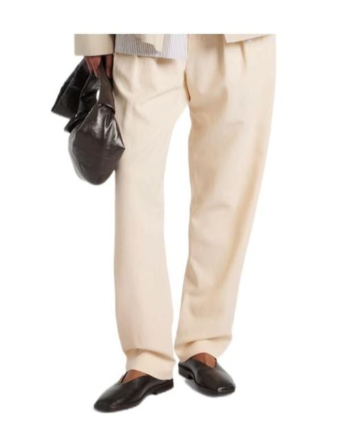 Lemaire Natural Wool-Blend Gabardine Tapered Pants