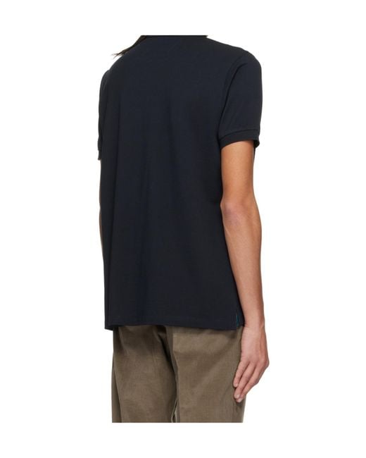 Paul Smith Black Stripe-Detailing Cotton Polo Shirt for men