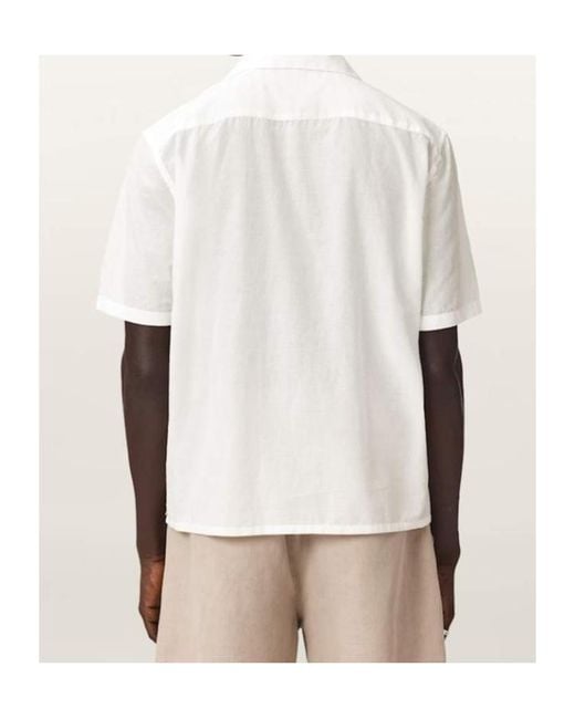 AllSaints White Monument Short Sleeve Boxy Shirt for men