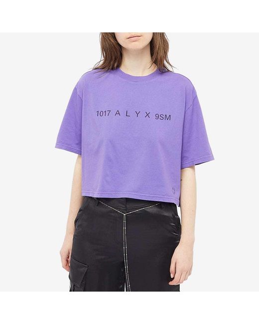 1017 ALYX 9SM Purple 1017 9Sm Cropped Logo T-Shirt