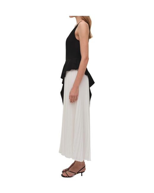 Jonathan Simkhai Black Zayla Pleated Asymmetric Dress