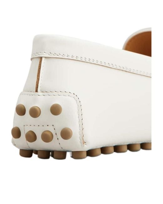 Tod's White Gommino Slip-On Driving Loafers