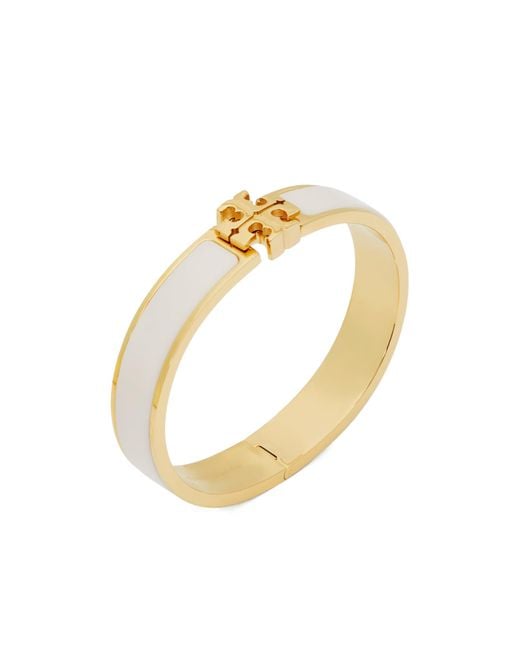 Tory Burch White Kira Enamel Bracelet