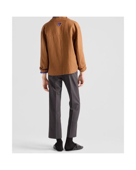 Prada Brown Long-Sleeved Button-Up Jacket for men