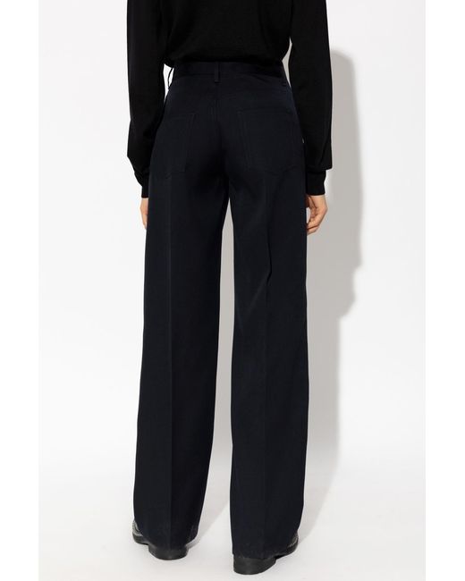 Jil Sander Blue High Waist Straight Leg Trousers