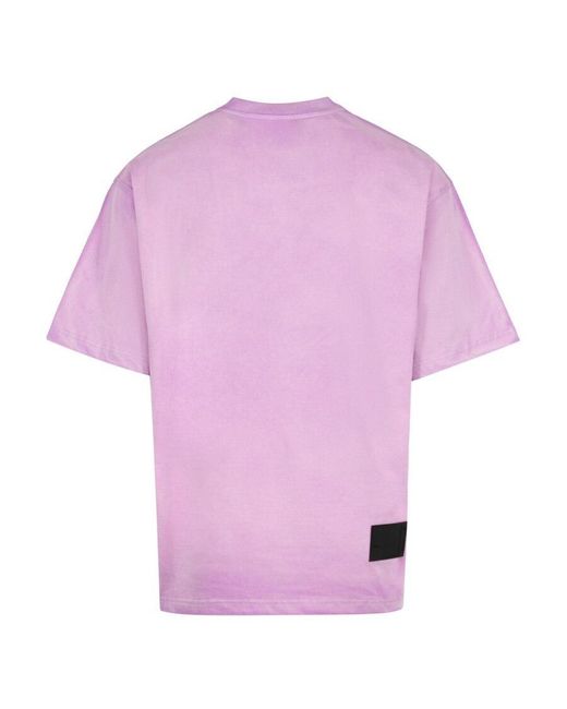 we11done Pink Logo-Print T-Shirt for men