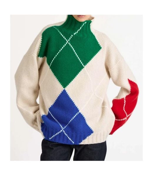 J.W. Anderson Green Jw Anderson X Pringle Turtle-Neck Argyle Jumper