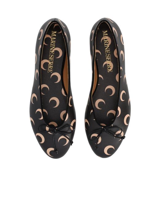 MARINE SERRE Black Bow Flats