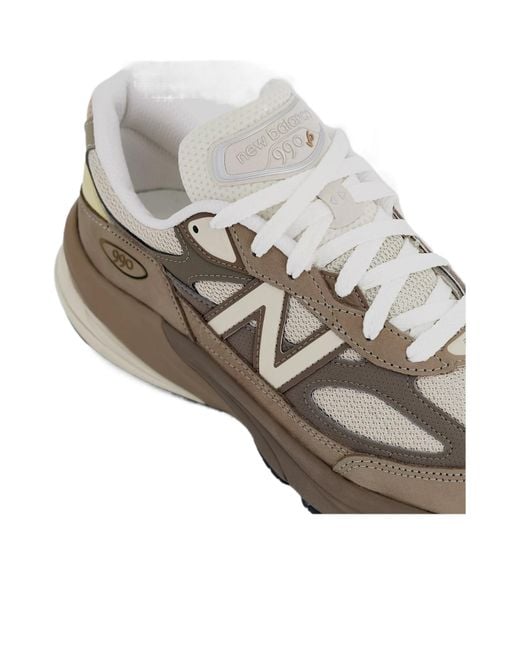 New Balance Brown 990V6 Lace-Up Sneakers for men