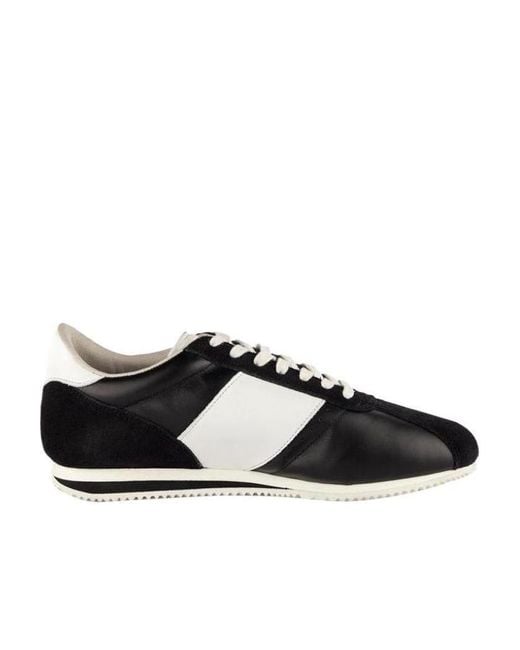 Emporio Armani Black Contrast-Color Lace-Up Casual Sneakers for men