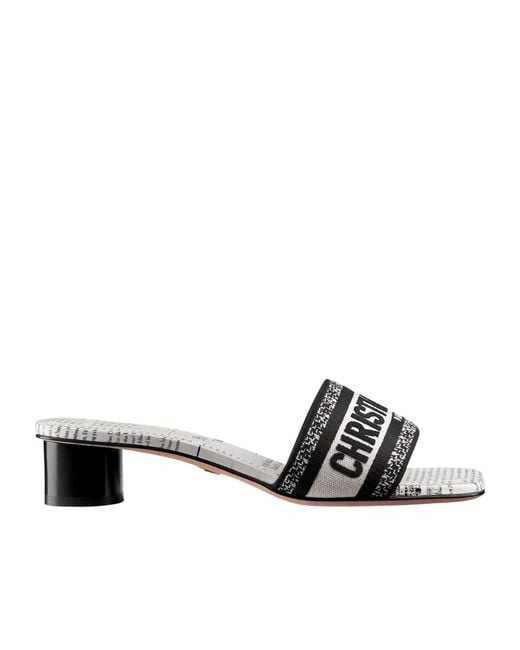 Dior White Dway Heeled Slide