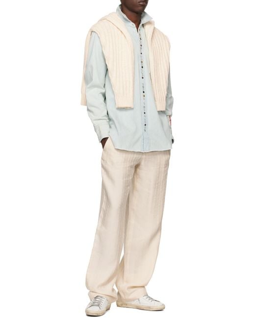 Golden Goose Deluxe Brand Gray Long-Sleeved Buttoned Shirt for men