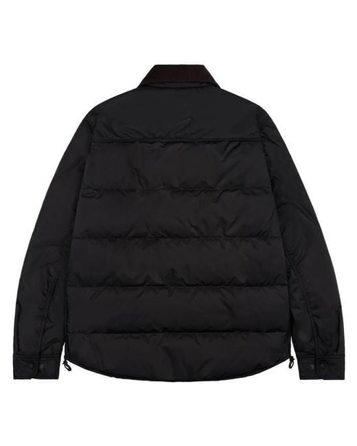 Moncler Black Collared Long-Sleeved Cotton Coat for men