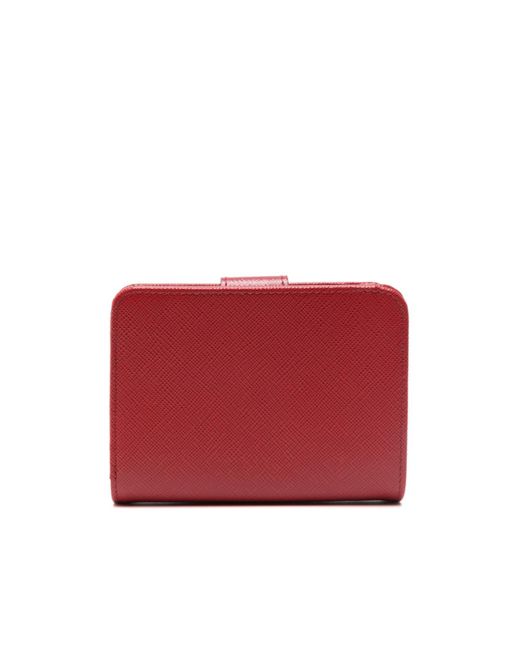 Prada Red Compact Zip-Around Wallet