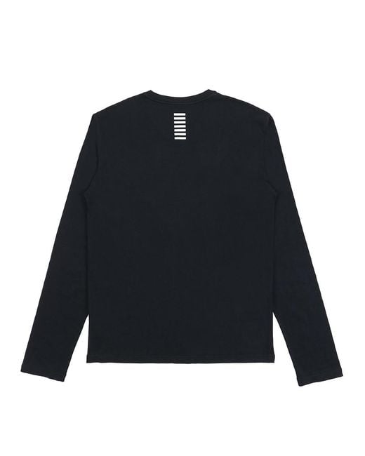 EA7 Blue Round-Necked Logo T-Shirt for men