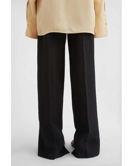 Jil Sander Black Pleat-Detailed Straight-Leg Trousers