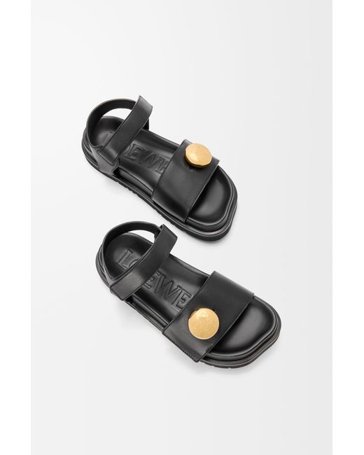 Loewe Black Anagram Pebble Sandals