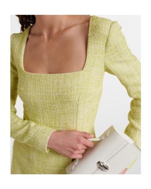 Emilia Wickstead Yellow Fara Cotton-Blend Tweed Midi Dress