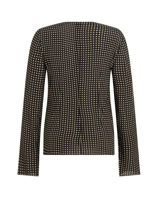Philosophy Di Lorenzo Serafini Black Polka-Dot Printed Crewneck Blouse