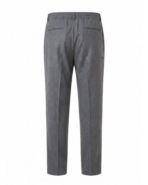 Peserico Gray Drawstring-Waist Pressed-Crease Trousers for men