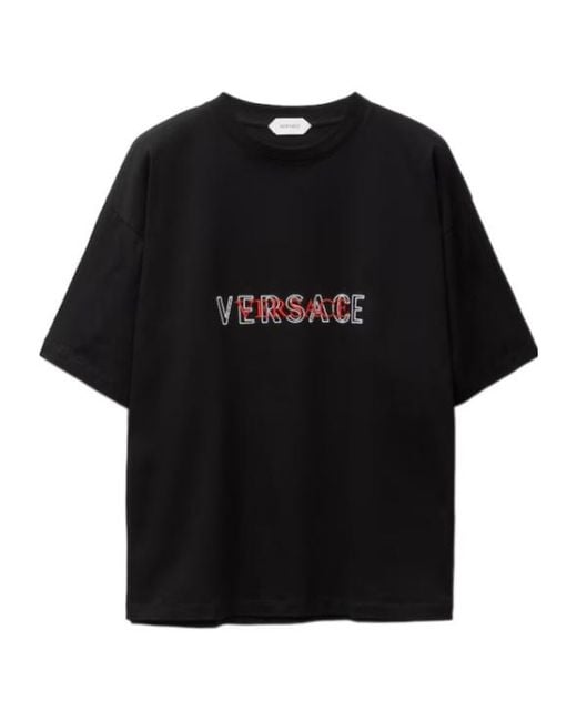 Versace Black Logo Print T-Shirt for men