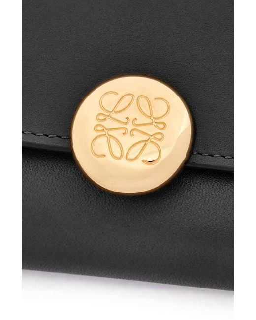 Loewe Black Logo Detailed Fold-Over Wallet