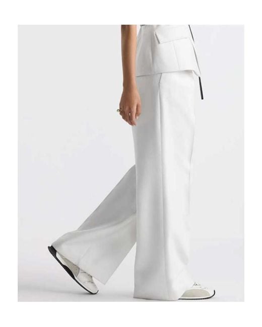 Dior White Christian Pleat Detailed Flared Trousers
