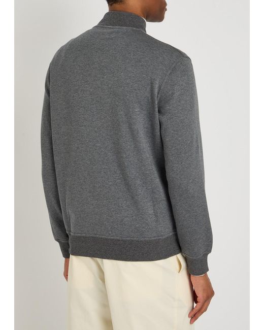 Brunello Cucinelli Gray Zip-Through Cotton-Blend Sweatshirt for men