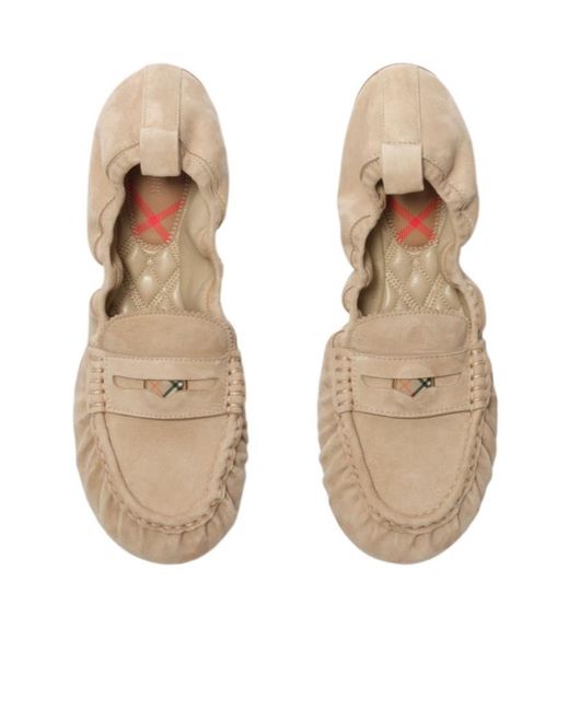 Burberry Natural Suede Fawn Loafers
