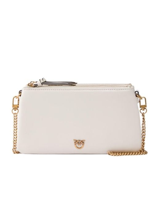 Pinko Natural Double Mini Chain Shoulder Bag