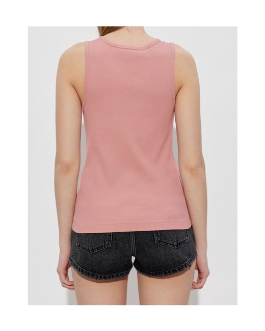 Dolce & Gabbana Pink Graphic Printed Ribbed Top