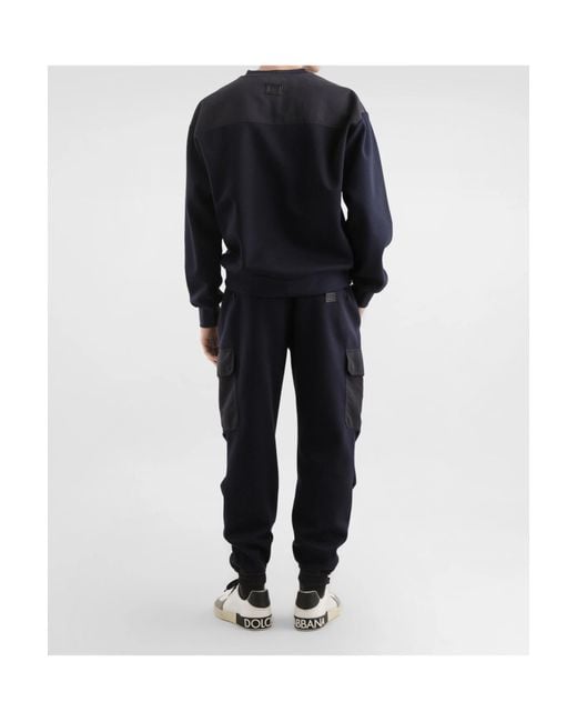 Dolce & Gabbana Blue Cotton-Blend Sweatpants for men