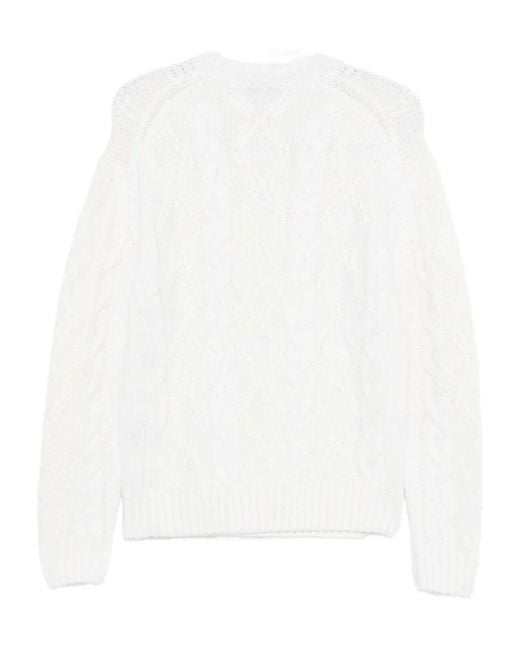 Paul & Shark White Merino Wool Sweater for men